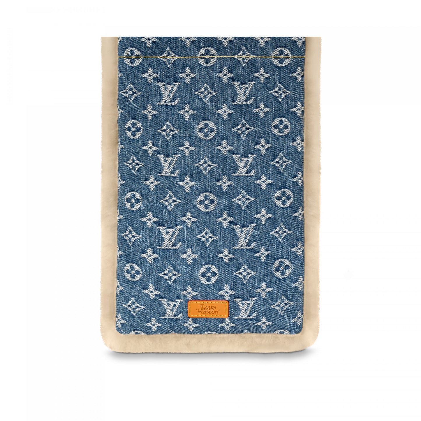 Louis Vuitton MP2703 Blue Shearling Denim Scarf