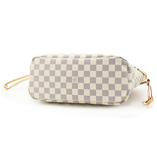Louis Vuitton N51110 Neverfull PM Shoulder Bag Damier Azur Canvas
