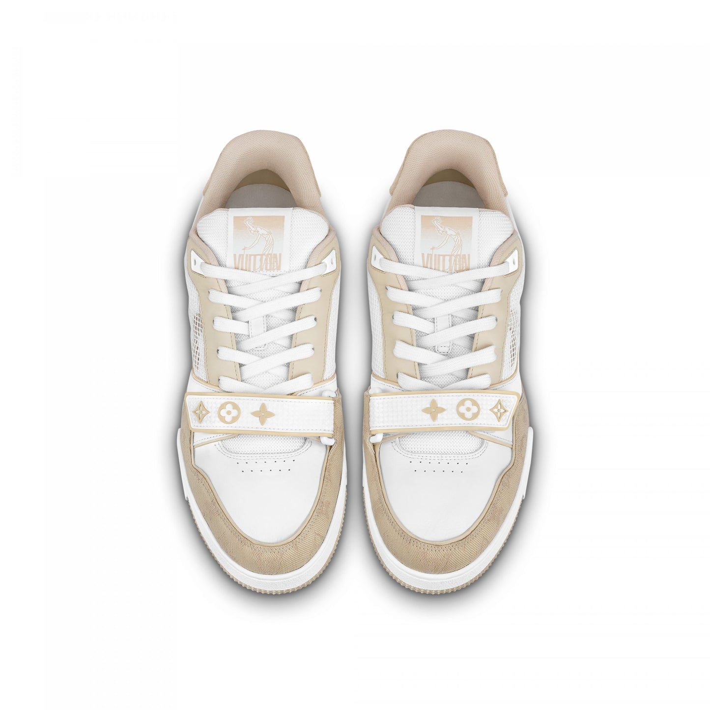 Louis Vuitton LV Trainer Sneaker Velcro strap Monogram denim Beige 1A9ZC0